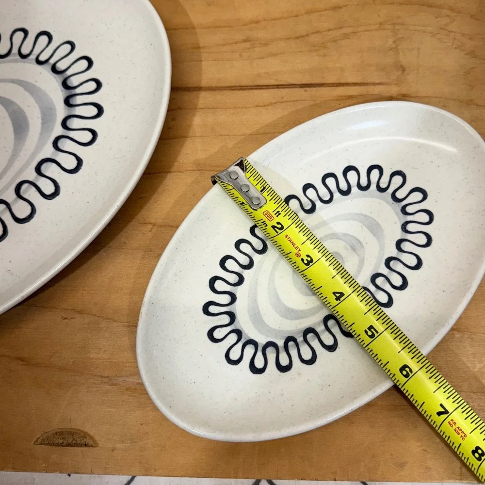 Metlox Poppytrail Aztec Poppy MCM Oval‎ Platter & Serving Dish Set California